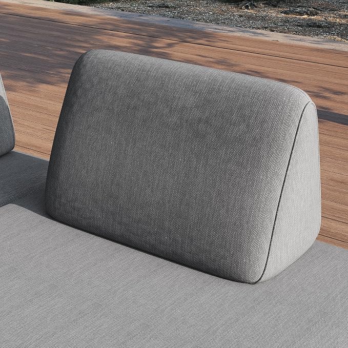 homary 5-Piece Modular Patio Sofa Set — Weather-Resistant Outdoor Conversation Set with Cushions, Configurable Design for Decks, Gardens, and Poolside, Grey, Without Umbrella