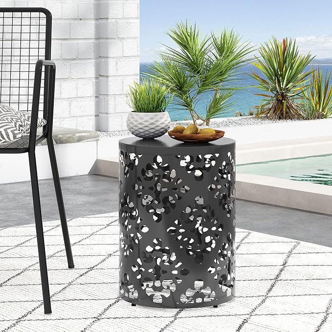 Christopher Knight Home Mathena Outdoor Side Tables - Black