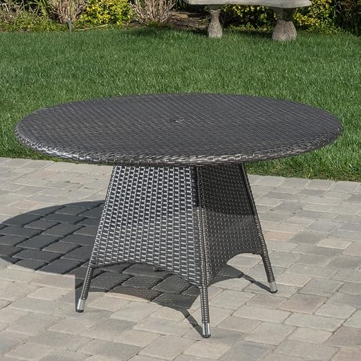 Christopher Knight Home Corsica Wicker Round Dining Table, Grey