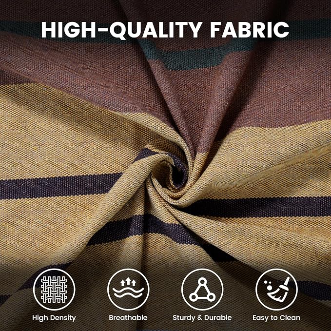 Lazy Daze Hammocks Double Brazilian Cotton Hammock, Extra Large Portable Outdoor Camping Hammock with Tree Straps & Travel Bag for Backyard Patio Poolside Indoor, 550lbs Capacity, Brown & Khaki