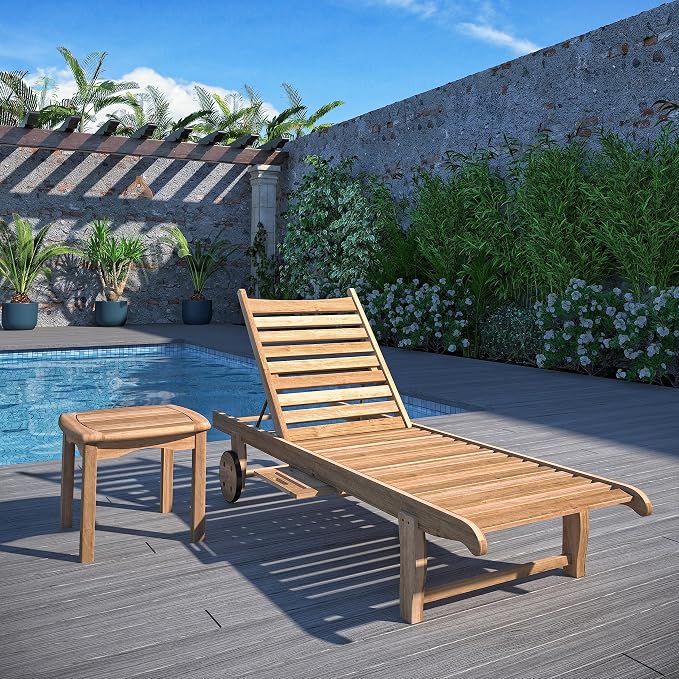 Amazonia Lincoln 1-Piece Outdoor Square Side Table | Teak Wood | Ideal for Patio and Indoors, 19.5" x 19.5"