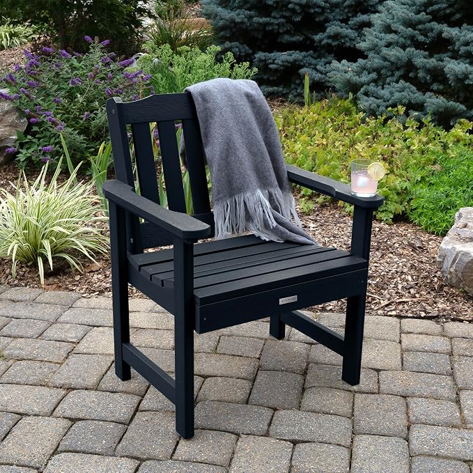 Highwood AD-KITCHGL2-FBE 2 Lehigh Garden Chairs with 1 Square Side Table 3-Piece Set, Federal Blue