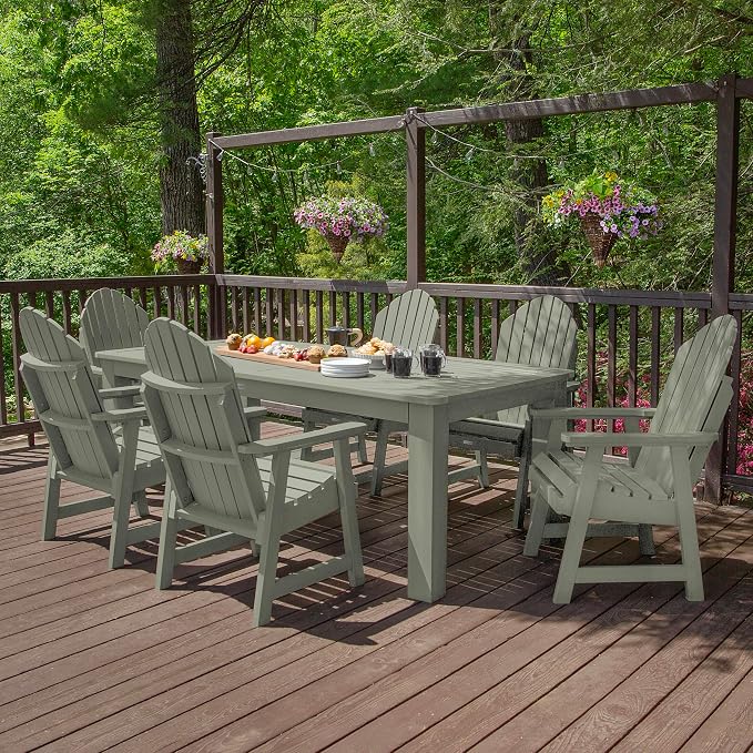 Highwood Hamilton Adirondack 7pc Dining Set, 84" x 42", Dining Height, Eucalyptus