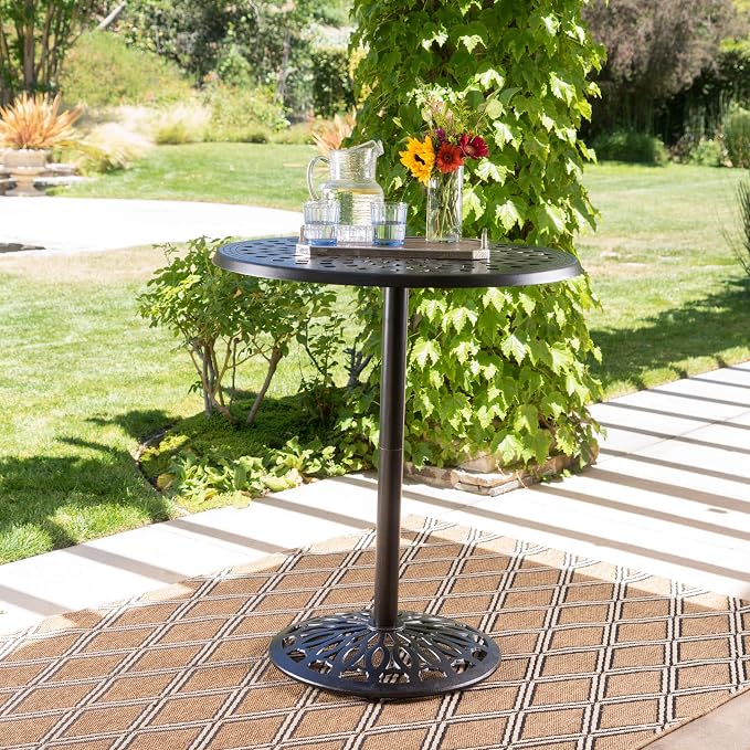 Christopher Knight Home Arlana Outdoor Cast Aluminum Bar Table, Shiny Copper Finish