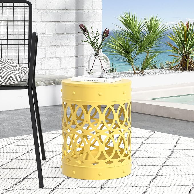Christopher Knight Home Mellie Outdoor Side Tables - Yellow