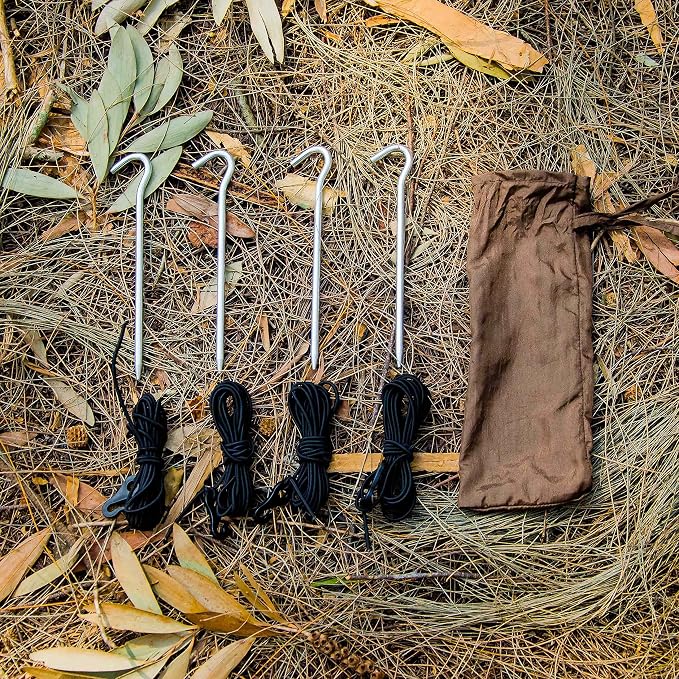 Go Camping Hammock 2.0 w/ Built-In Mosquito Net - Slate Gray by Go Outfitters: 11' Long X 64" Wide |Includes 2 Premium Aluminum Carabiners, Rapid Deployment Bag, 4 Stakes & 4 Shock Cords