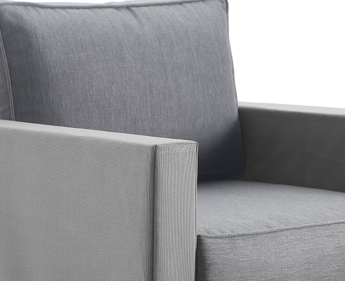 Elle Decor Tropez Mesh Outdoor Patio Furniture Collection with Metal Frame Love Seat, Gray