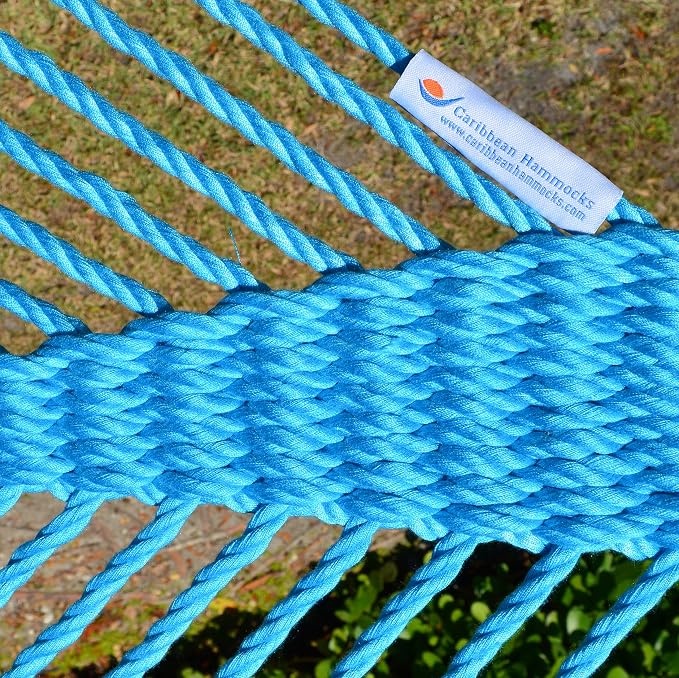Double Caribbean Hammock - Soft-Spun Polyester - 48 inch (Light Blue)