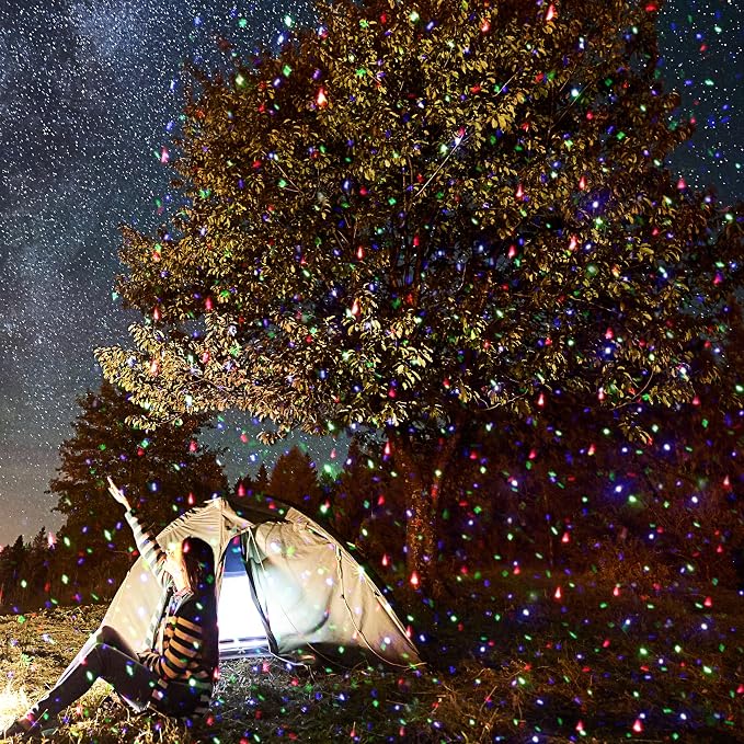 AIRIVO Outdoor Laser Lights Projector, RGB Color Firefly Lights Projection Light, Christmas Star Projector with Remote Control, Holiday Halloween Decor for Home, Garden, Trees, RGB 3 Color Motion