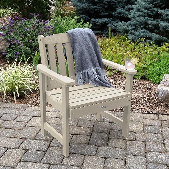 Highwood AD-KITCHGL2-WAE 2 Lehigh Garden Chairs with 1 Square Side Table 3-Piece Set, Whitewash
