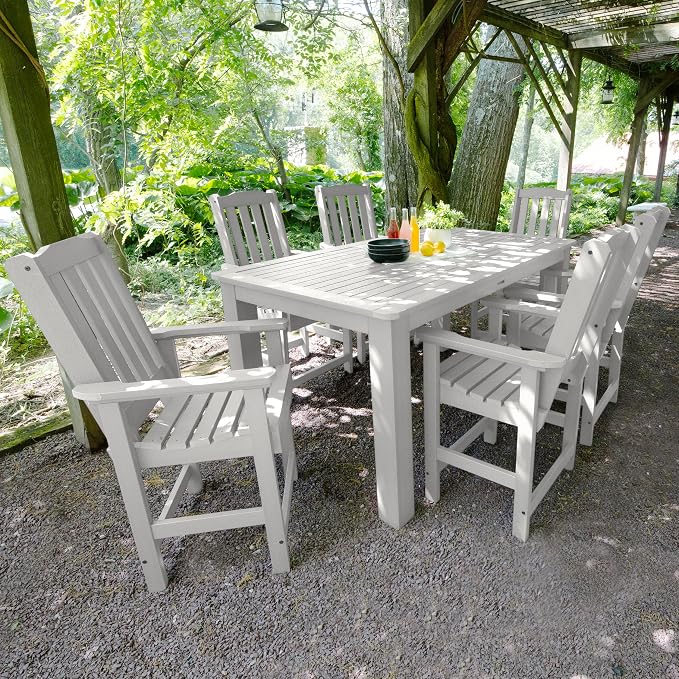 Highwood AD-ST7LH2CO4BA-WHE Lehigh 7pc Rectangular Counter Height Dining Set 72" x 42", White