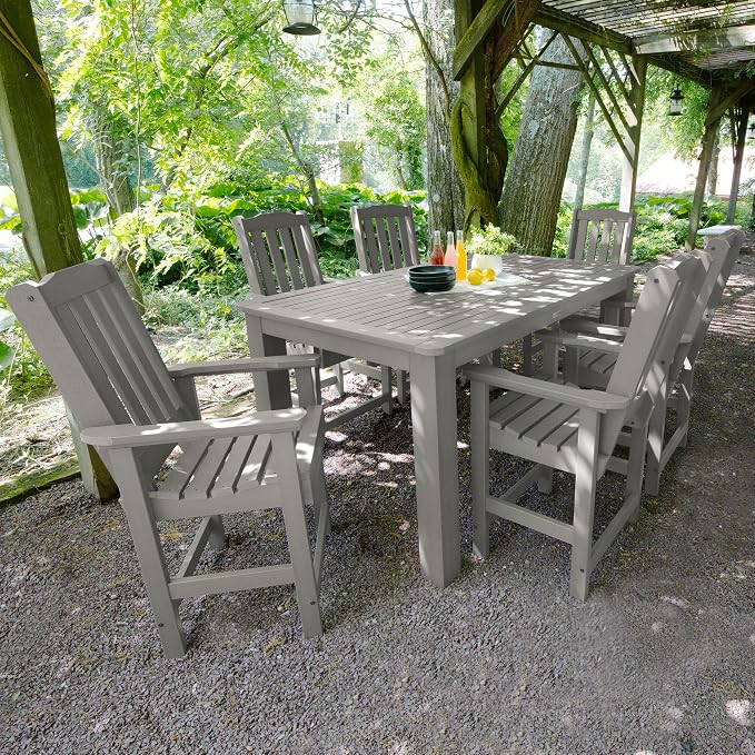 highwood Lehigh 7pc Counter Height Patio Dining Set 72" x 42", Harbor Gray
