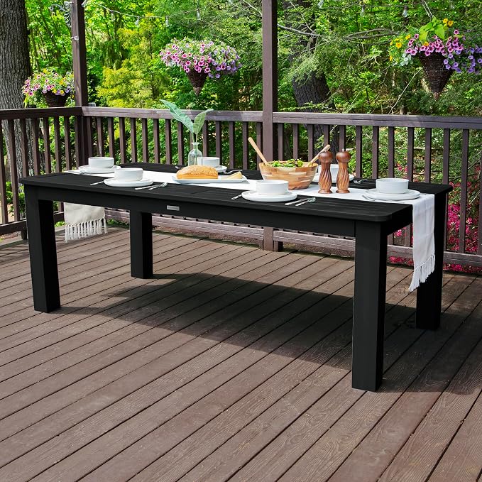 Highwood Hamilton Adirondack 7pc Dining Set, 84" x 42", Dining Height, Black