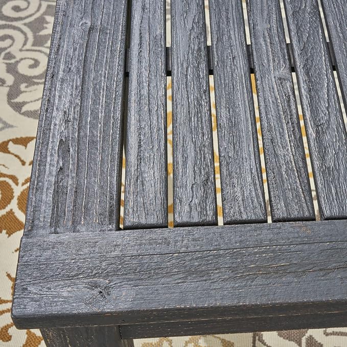 Christopher Knight Home Great Deal Furniture Christopher Knight Home Eric Outdoor Expandable Acacia Wood Dining Table, Dark Gray Finish